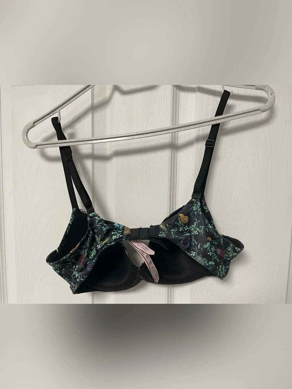Victoria’s Secret Bra Body Lined Demi/Demi Double Butterfly Underwire Black 34C - Picture 2 of 16
